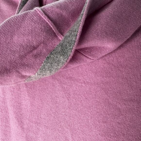 Grayson & Dunn 100% Cashmere Hooded Sweater Full Zip Up Soft Pink Size Large - Picture 4 of 8
